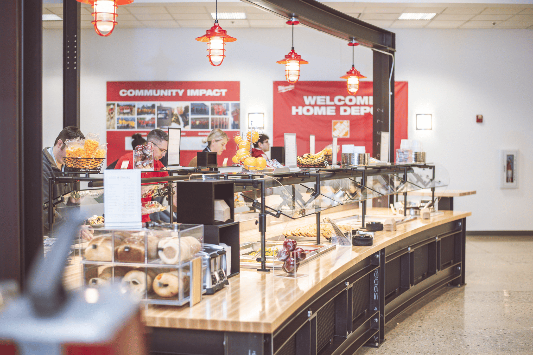 Dining in a manufacturing facility, buffet style dining solutions